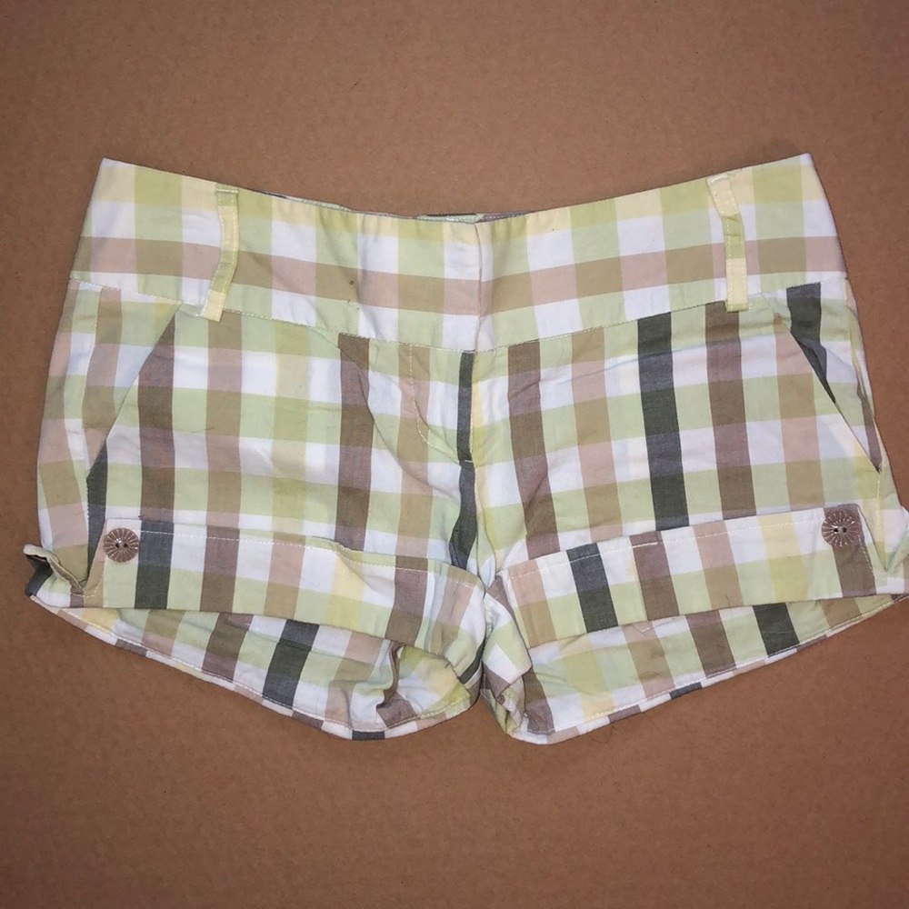 Charlotte Russe Plaid Green Shorts